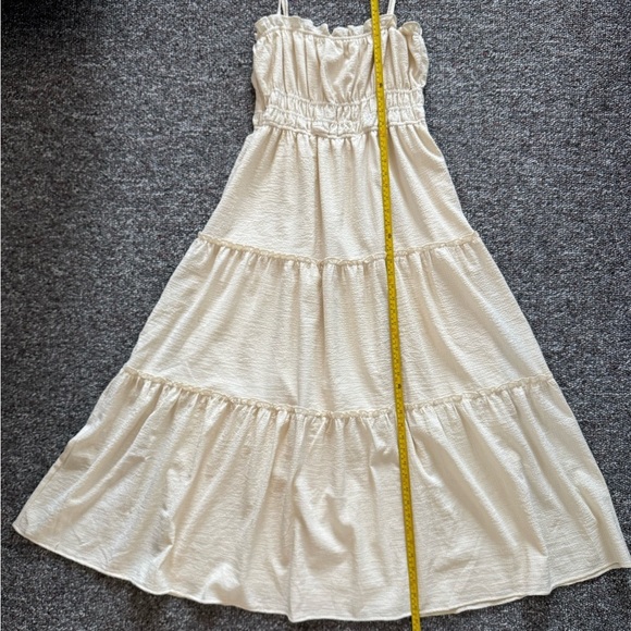 Astr Dresses & Skirts - Astr the label Baby doll Coquette Cottagecore Tiered Cream Textured Maxi Dress